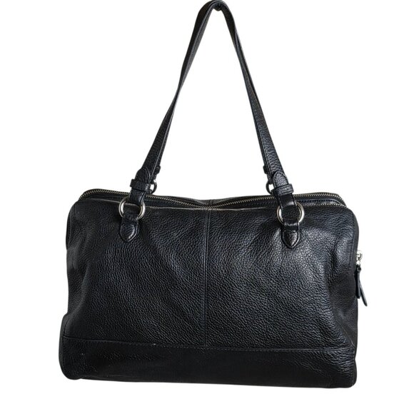 Vtg Coach Back Leather Katheryn Triple Zipper Satchel Bag 10"x 13"x7" - Picture 2 of 9